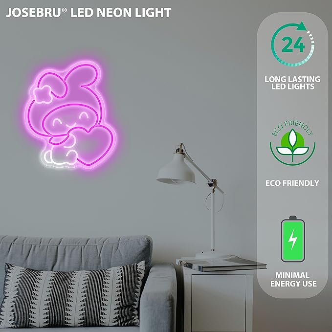 Melody Neon Sign Anime Neon Sign for Wall Decor Janpanese Neon Light for Bedroom Wall Decor Game Room Decor Livingroom Decor for Kids, Anime Gifts for Teens