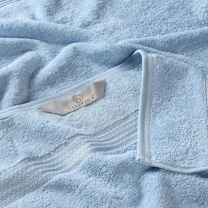 Superior Egyptian Cotton 2-Piece Bath Sheet Towel Set, Oversized Body Towels For Adults And Kids, Large Towel For Bath, Shower, Guest Bathroom, Spa, Gym, Resort, Essentials, Airbnb, Light Blue