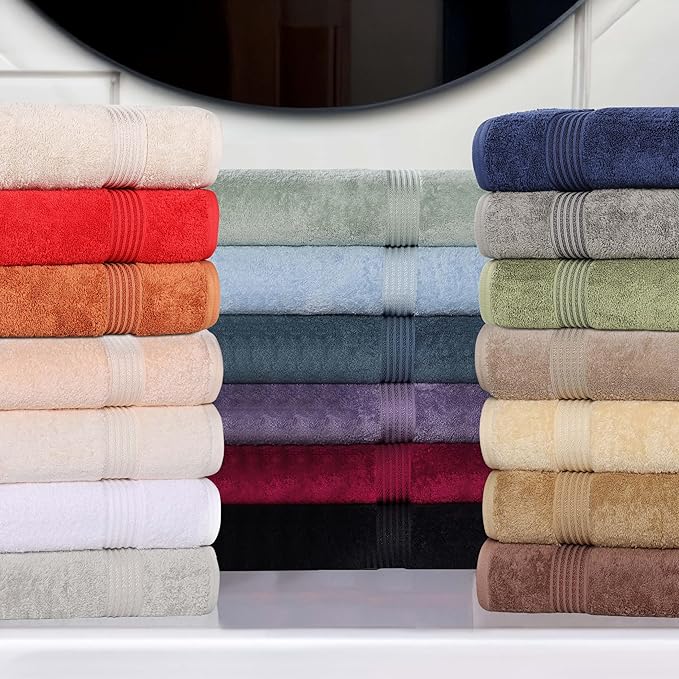 Superior Egyptian Cotton 3-Piece Towel Set, Basic Towels For Bathroom, Home Decor, Guest Bath, Shower, Apartment, Included 1 Face, 1 Hand, 1 Bath Towel, Washcloth, Quick Dry, Taupe