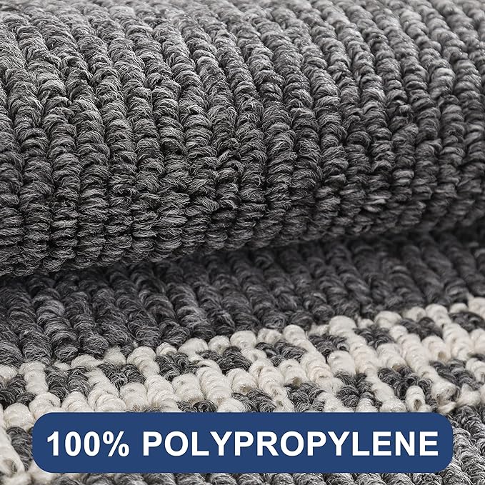 COSY HOMEER Kitchen Rugs Non-Slip 20x30/20x48 Inch Thick Polypropylene Standing Mat for Home Machine Washable, Black