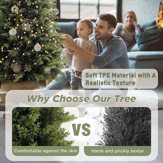 2ft Artificial Cedar Trees for Outdoors Planters Set of 2 Topiary Trees Artificial Outdoor Indoor Realistic Faux Cedar Tree for Home Front Porch Office Entryway Decor