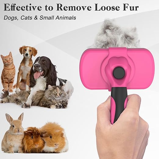 Self Cleaning Slicker Brush for Dogs & Cats 